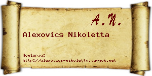 Alexovics Nikoletta névjegykártya