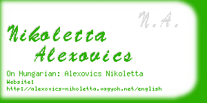 nikoletta alexovics business card